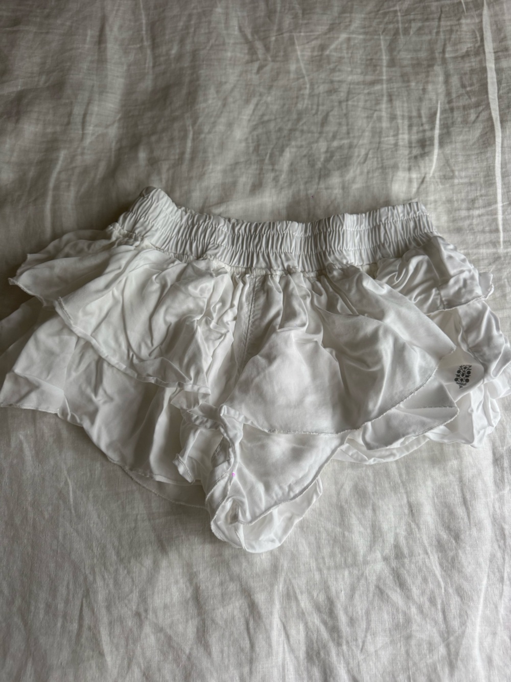 FP Movement by Free People White Ruffle Athletic Shorts